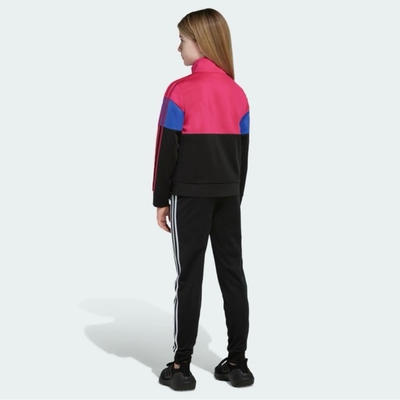 Adidas Colorblock Tricot Track Jacket Magenta Size L (14) - Picture 2 of 8